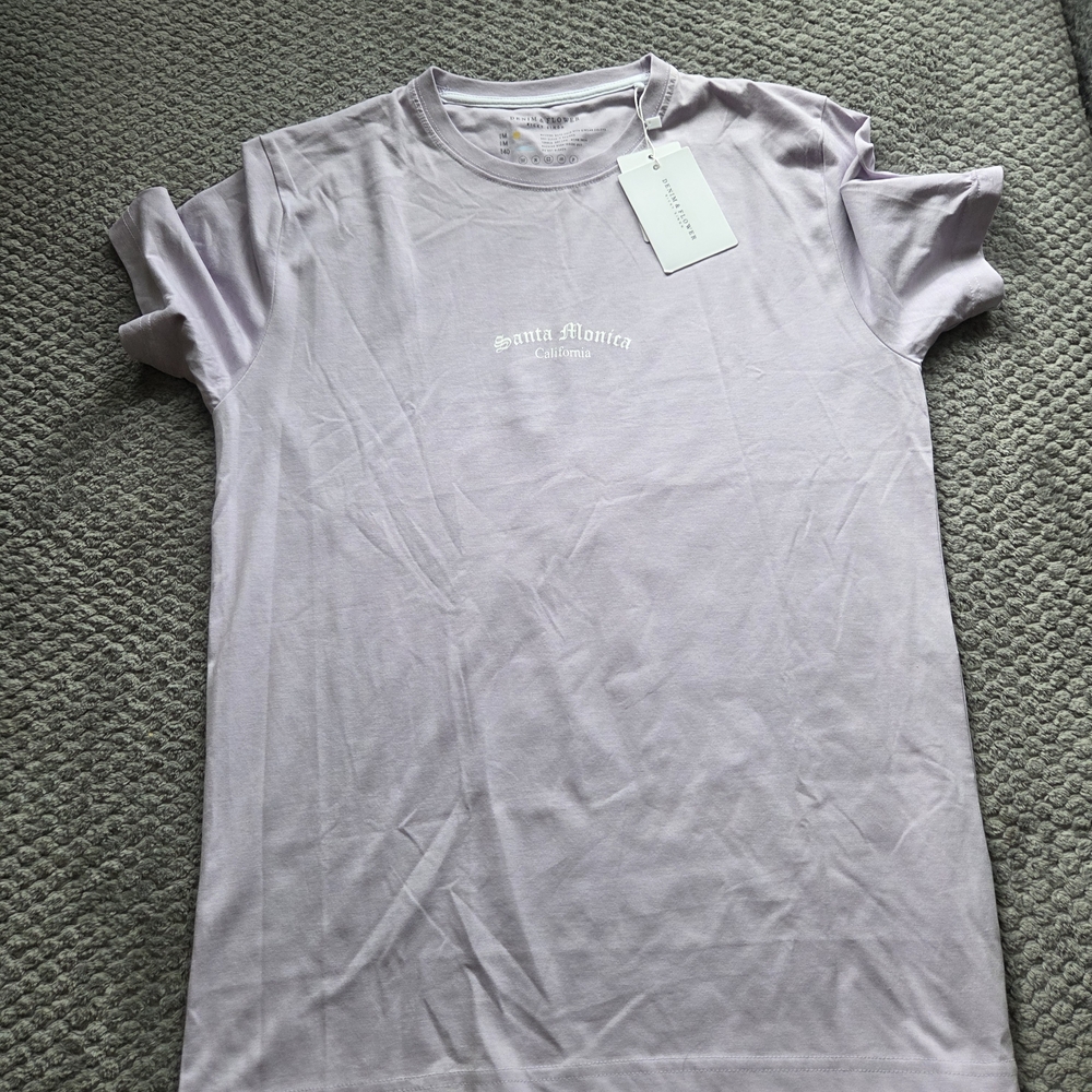 Denim & Flower Light Purple Tee Santa Monica Soft Well Made